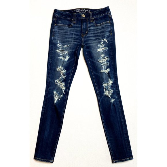 AEO Power Fit 360 Super Stretch Holy Jeans Jegging - SIZE 2 SHORT - Picture 4 of 8